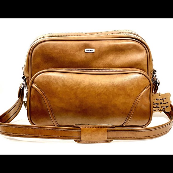 Airway Vintage Brown Shoulder Bag - Picture 1 of 5